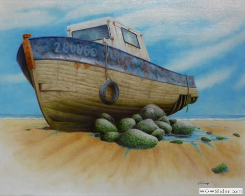 peinture épave de bateau