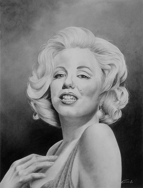 Marilyn Monroe dessiné en portrait noir et blanc