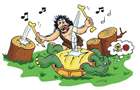gags sur la musique au temps de la préhistoire